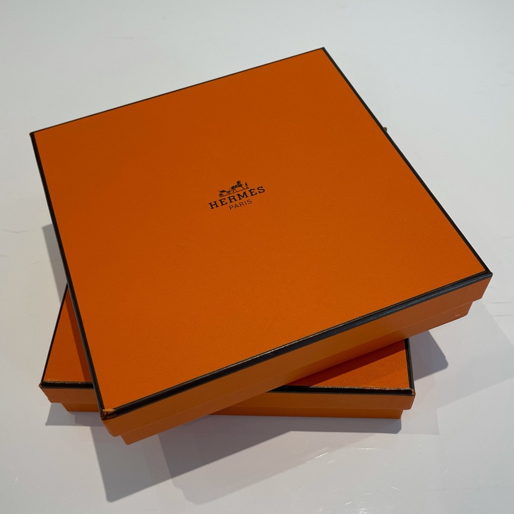2 Hermès Gift Empty Belt Boxes w Ribbon